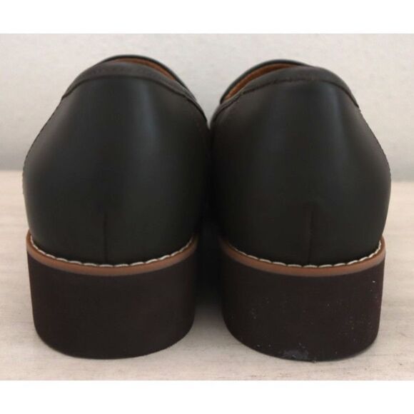 Vionic Women's Sz 10M Dark Khaki Green Leather Cheryl II Slip-On Loafers - Picture 3 of 12